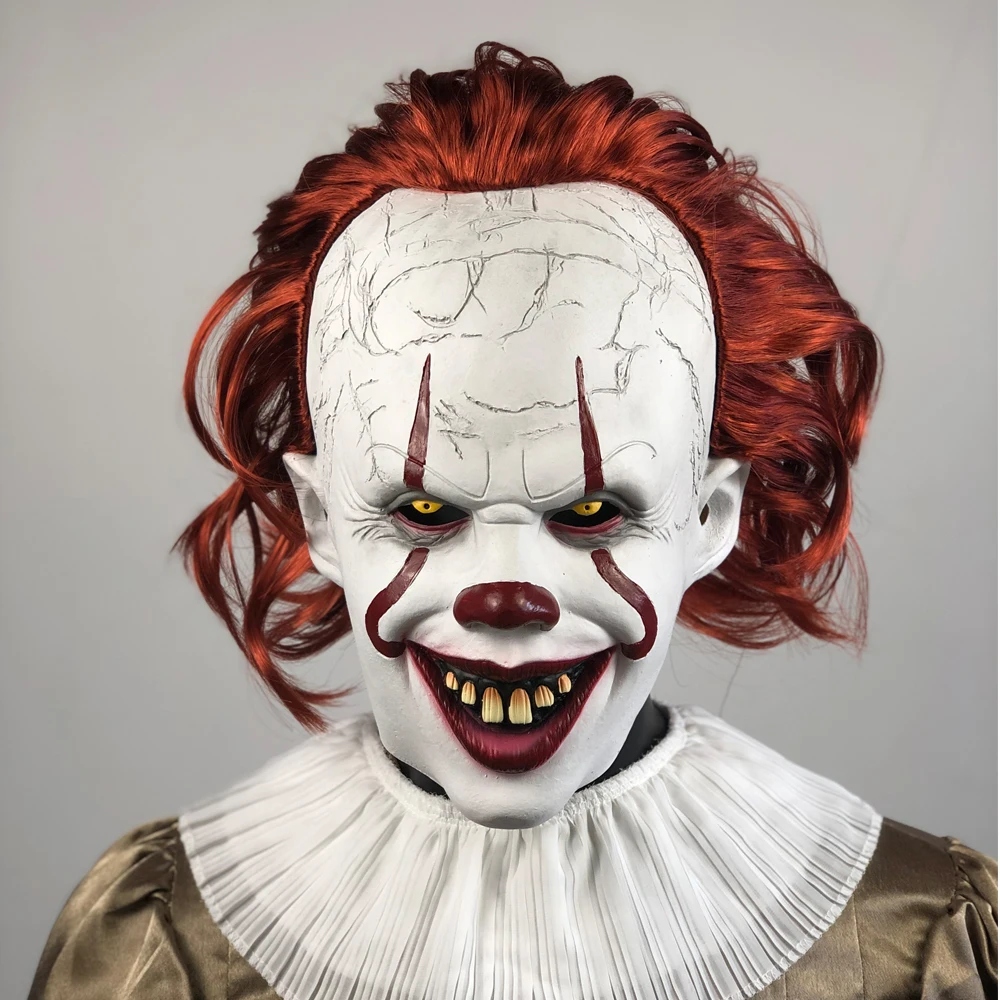 Joker Pennywise Cosplay Costume Mask Stephen King It Chapter Two 2 Horror Clown Halloween Party Costume Prop 2019 Deluxe2