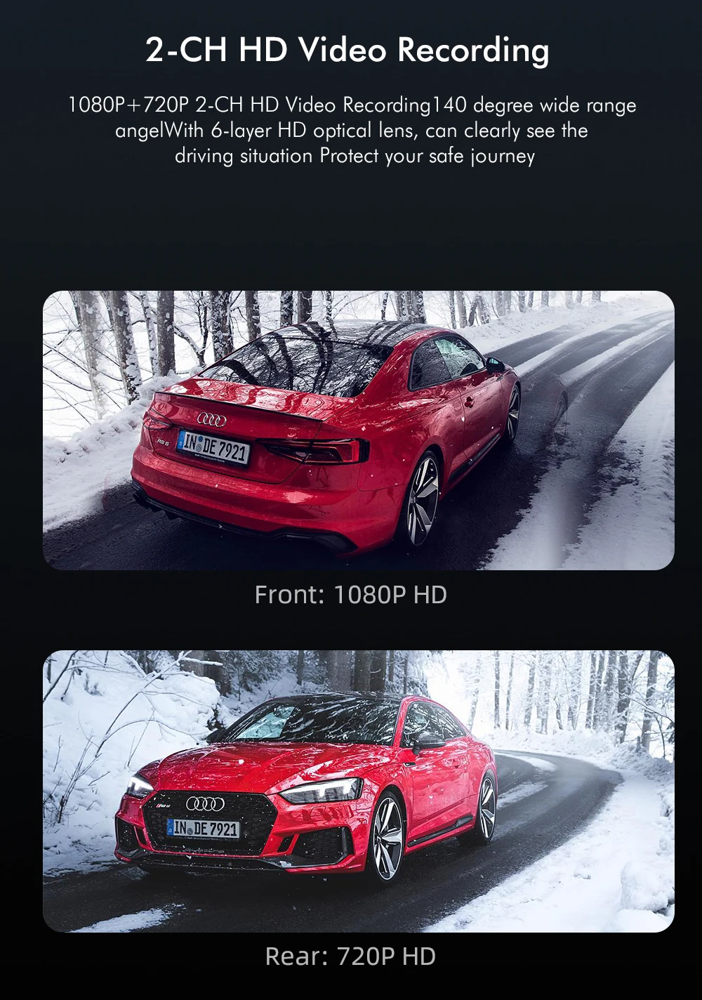 Xiaomi Mijia Mi Dash Cam Camera Anytek T99 1080P HD Driving Recorder G-sensor IPS Display F2.0 30 FPS Built-in speaker