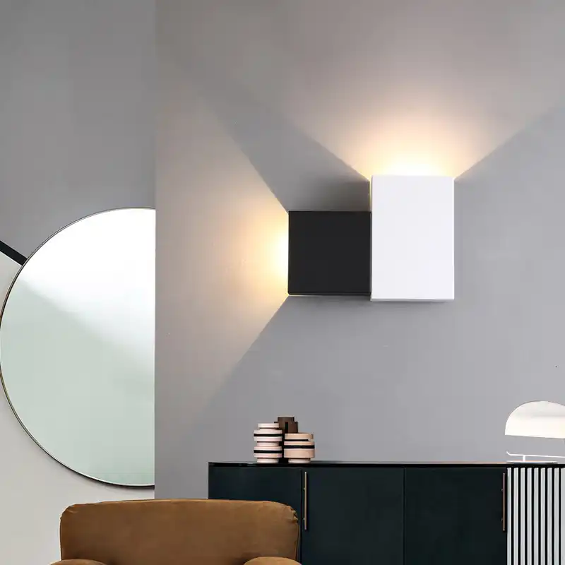 lampara de noche led pared sconce sala de estar pasillo pared luz cuadrado dormitorio lampara led 6 w luz blanca calida
