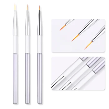 

3 Pcs/set UV Gel Liner Brush Super Fine Liner Nail Brush Pen Acrylic Painting Pen Gourd Handle Nail Art Tool DIY