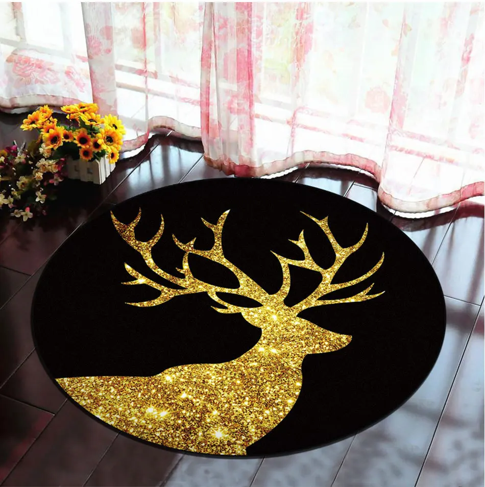 RFWCAK 3D Sea Beach Round Carpet Computer Chair Pad Living Room Mat Kids Room Bedroom Anti-slip Rug Tapete Para Sala Home Decor