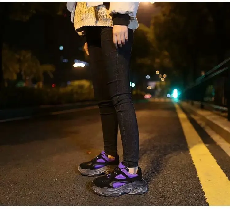 Брендовые весенние трендовые женские прозрачные спортивные туфли Harajuku на платформе; Прозрачные ботинки с лазерной обработкой; Z1-93 для бега