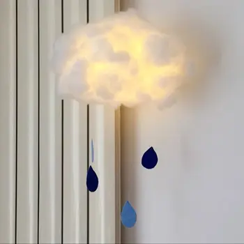 

ICOCO DIY Handmade Cute Cotton Cloud Shape Light Hanging Night Light For Birthday Gift Home Bedroom Decor Drop Shipping Sale