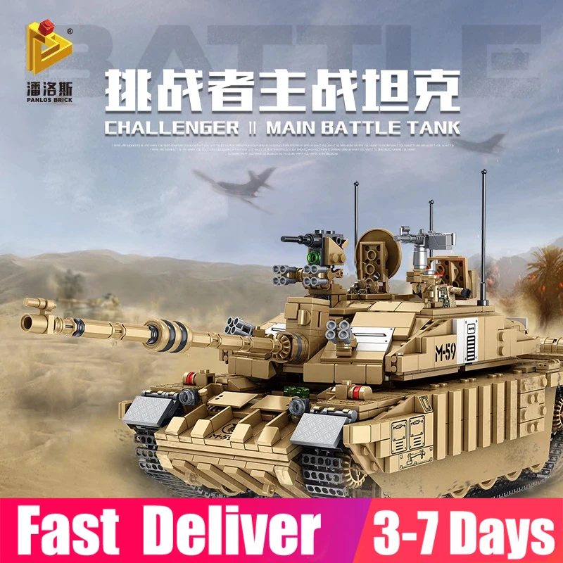 1687 PCS 632008 Panlos army Soldier Challenger II Main Battle Tank Building Blocks Bricks Model Educatonal toys for children | Игрушки и