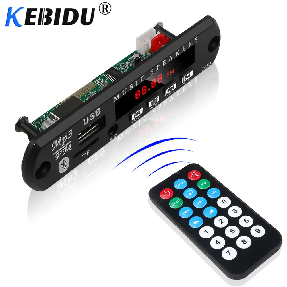 Kebidu Bluetooth MP3 плеер декодер доска автомобиля беспроводной Hands-free FM радио модуль FM TF USB AUX аудио автомобильный комплект колонки для Iphone
