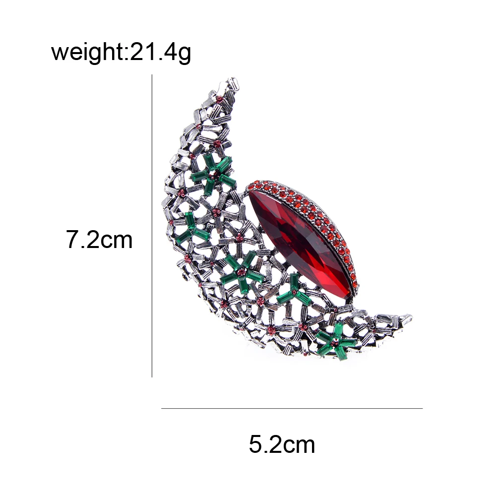 CINDY XIANG зеленый и красный цвет, броши в виде Луны для женщин, винтажная элегантная большая брошь, брошь, модное ювелирное изделие, красивые аксессуары