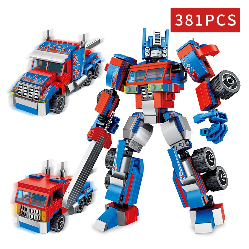 

City Police Robot Building Blocks Transformation Model Technic Truck Mars Figures Constructor Bricks Toys For Children Boys Gift