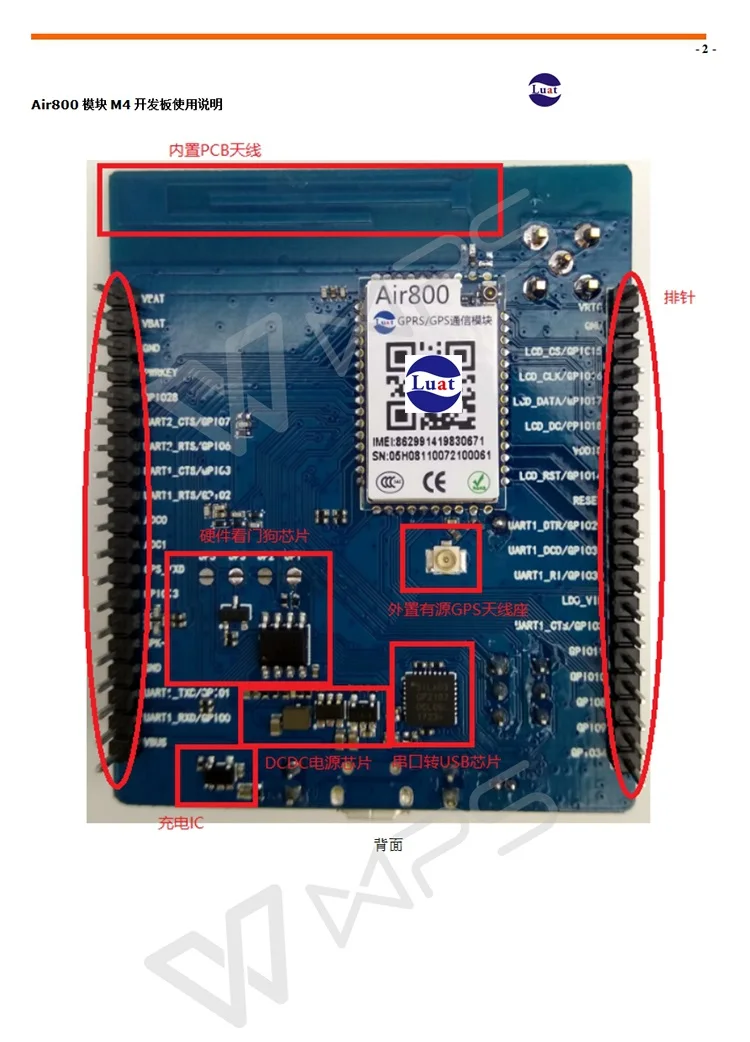 Air800 макетная плата M4 GPRS IoT модуль Поддержка GSM+ gps/Beidou модуль позиционирования
