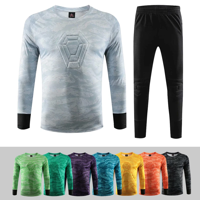 축구복 KELME 맞춤 축구 저지, 축구 심판용 유니폼, 짧은 남성용 전문 유니폼, 맞춤형 세트 셔츠, K15Z225 10 남성용 축구 골키퍼 유니폼, 축구 훈련, 긴 소매 저지 및 보호 스폰지 바지