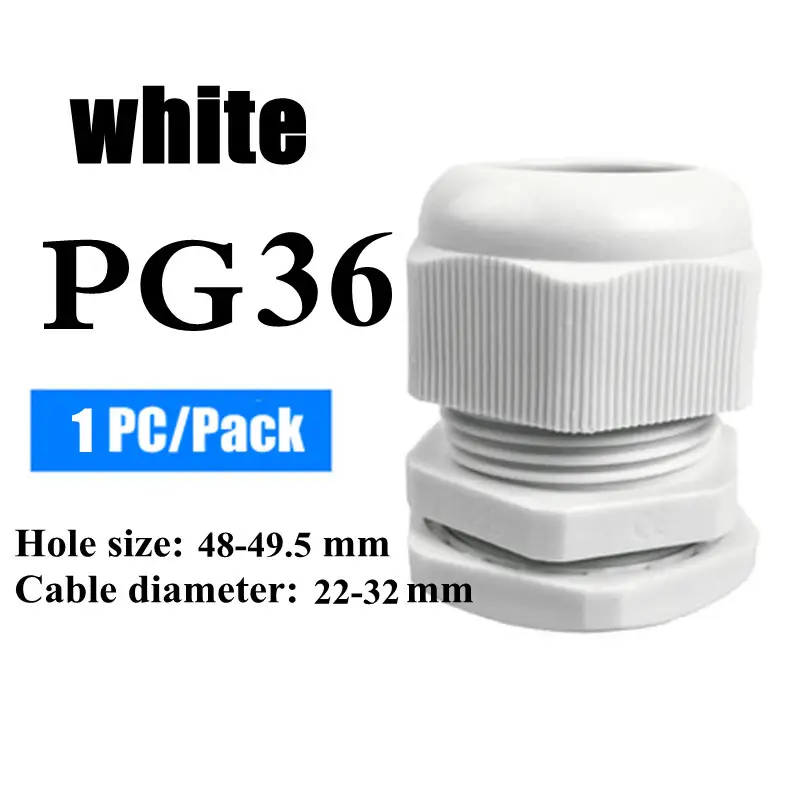 1/2/5/10pcs Waterproof Cable Gland Cable Entry IP68 PG7-PG36  White/Black Nylon Plastic Connector Joint - Image 21