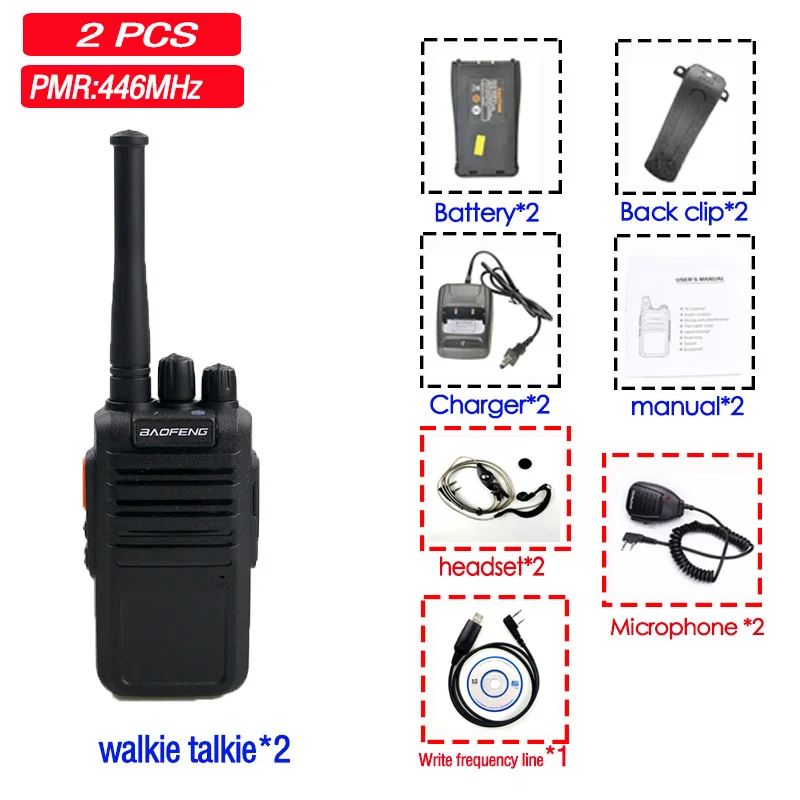2 шт Walkie Talkie двухстороннее радио переговорное беспроводное baofeng M4 с UHF400-470MHz Walk Talk CB радио коммуникатор рация - Цвет: 2EXM