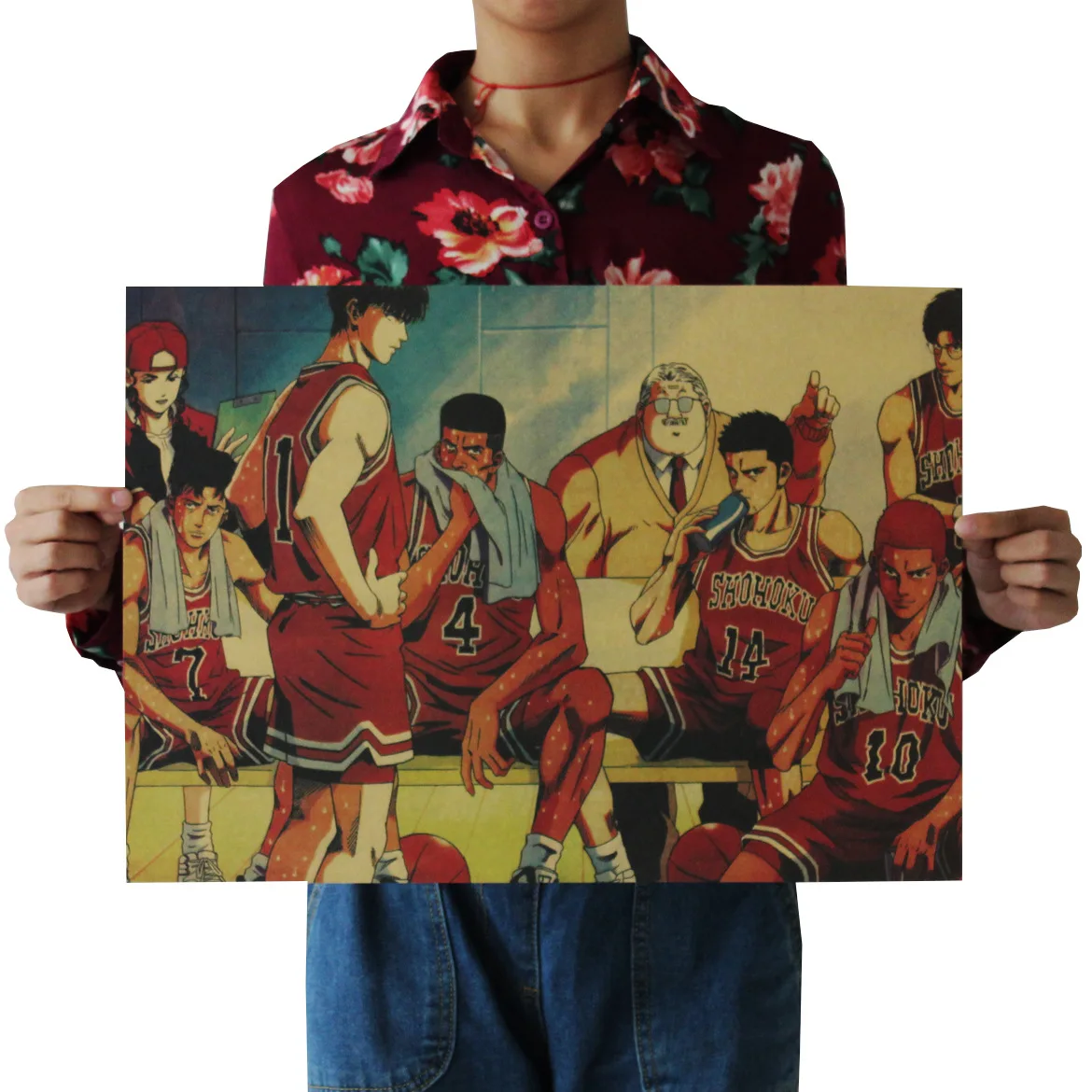 

[A330] Slam Dunk D Nostalgic Retro Kraftpaper Poster Indoor Bar Cafe Decorative Painting