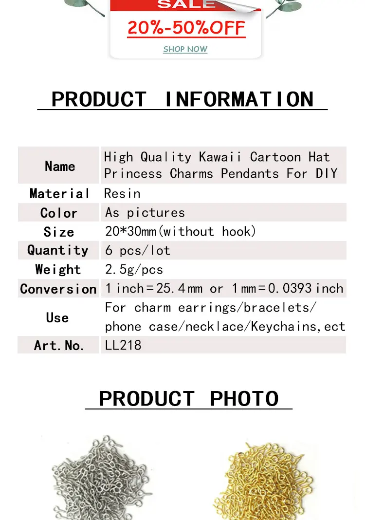 6 шт. 30*20 мм каваи смолы мультфильм шляпа очарование принцессы подвески для украшения DIY серьги брелки чехол для телефона аксессуары