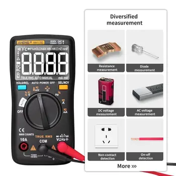

Digital 6000 Counts Auto Range Multimeter NCV Temp Capacitance Resistance Tester