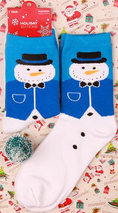 Kawaii/рождественские носки с изображением оленя и снеговика для женщин; 15 видов новогодних и рождественских зимних носков из хлопка для женщин; 102303 - Цвет: 14