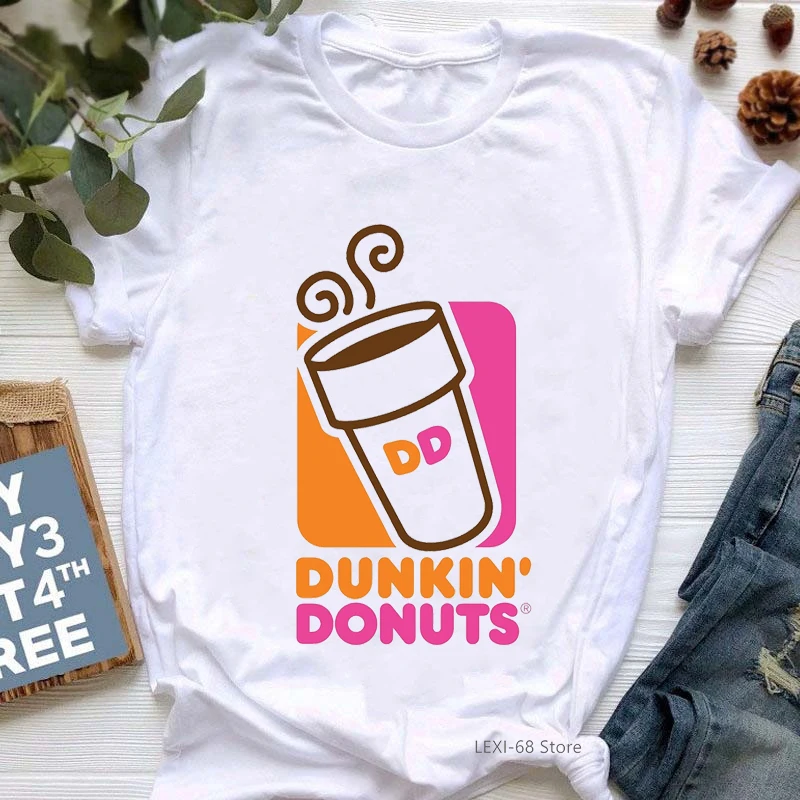 Charli Damelio Graphic Print Tshirt Women Dunkin Donuts Iced