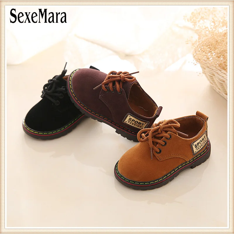 Детская обувь из нубука Новое поступление 2017 детская с твердой подошвой в