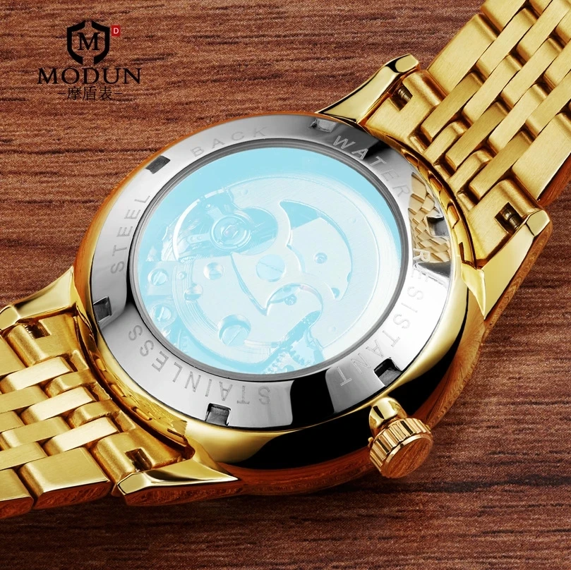 新品 送料無料 3D ゴールド フルスケルトン 自動巻き 機械式 腕時計 - 2