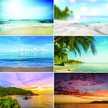 

Vinyl Custom Photography Backdrops Prop Beach and Blue Sky Theme Photography Background J20228-15