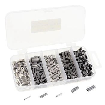 

500Pcs/Set Single & Double 5 Size Mixed Fishing Line Crimping Sleeves Copper Tube Connector Fishing Accessories