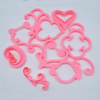 

12Pcs/Set Cake Decorating Embossing Cutter DIY Cookie Cutter Fondant Cake Biscuit Mould Decorating Multi Purpose Plastic