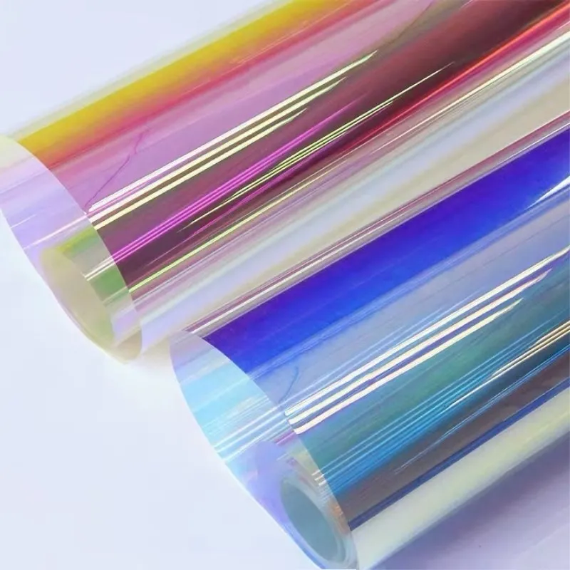 HOHOFILM 152cmx50cm Chamelon Color Window Film Rainbow Effect Iridescent Window Tint Decorative Glass Sticker Self-Adhesive Home Decal DIY 