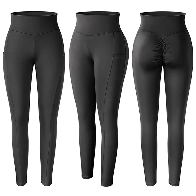 Women's Yoga Pant Running Workout Leggings with Pocket Tummy