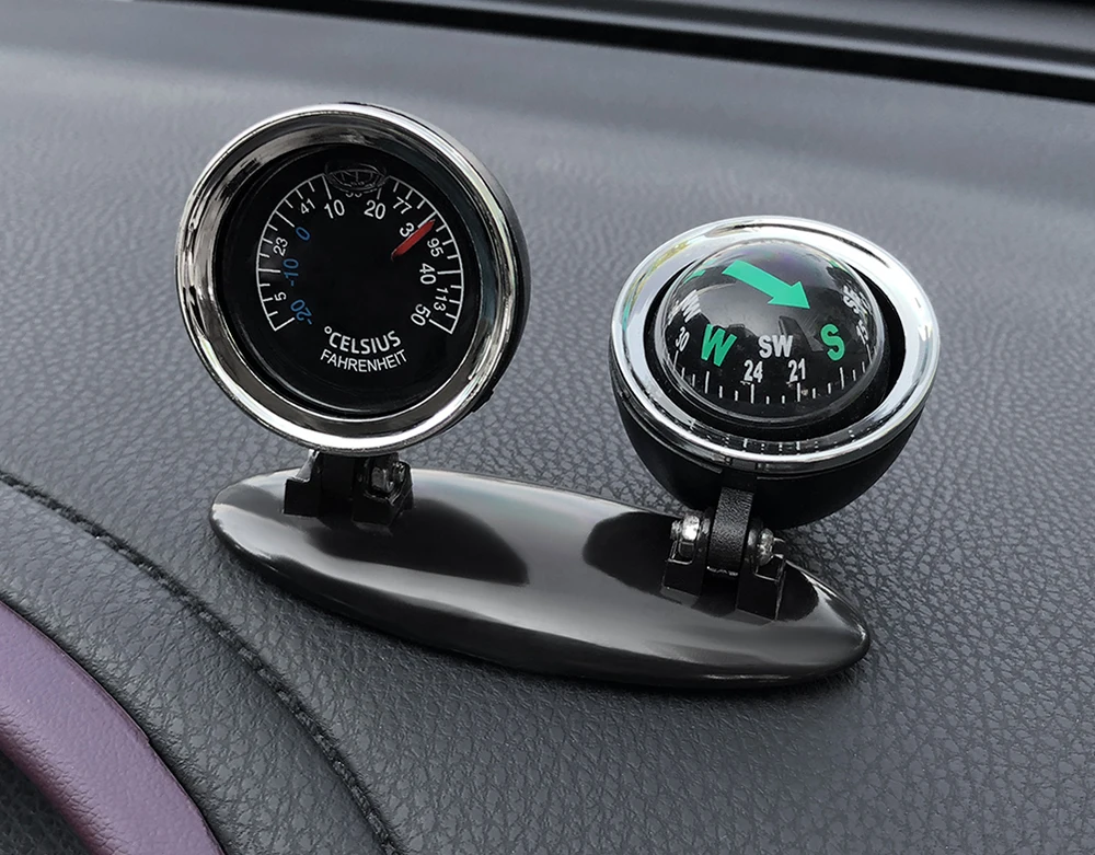 3 en 1 Thermomètre hygromètre Compas direction tableau de bord boussole de  voiture de navigation