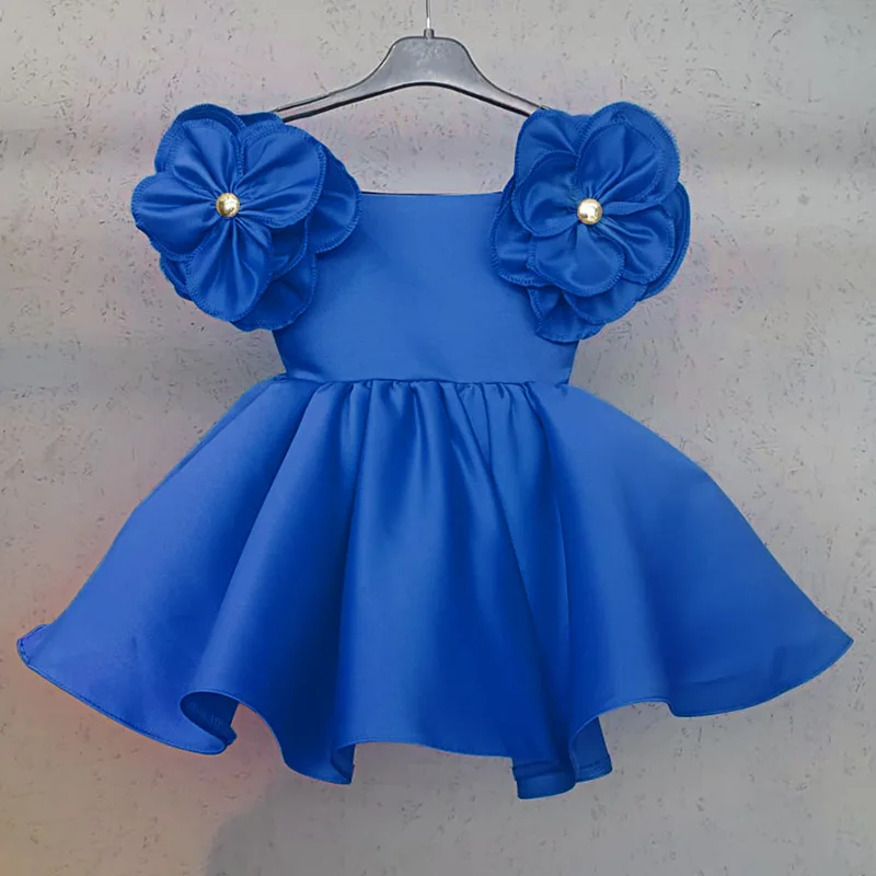 Kids Dresses For Girls Evening Party Dress Elegant Princess Dress Flowers Kids White Wedding Summer Children Clothing