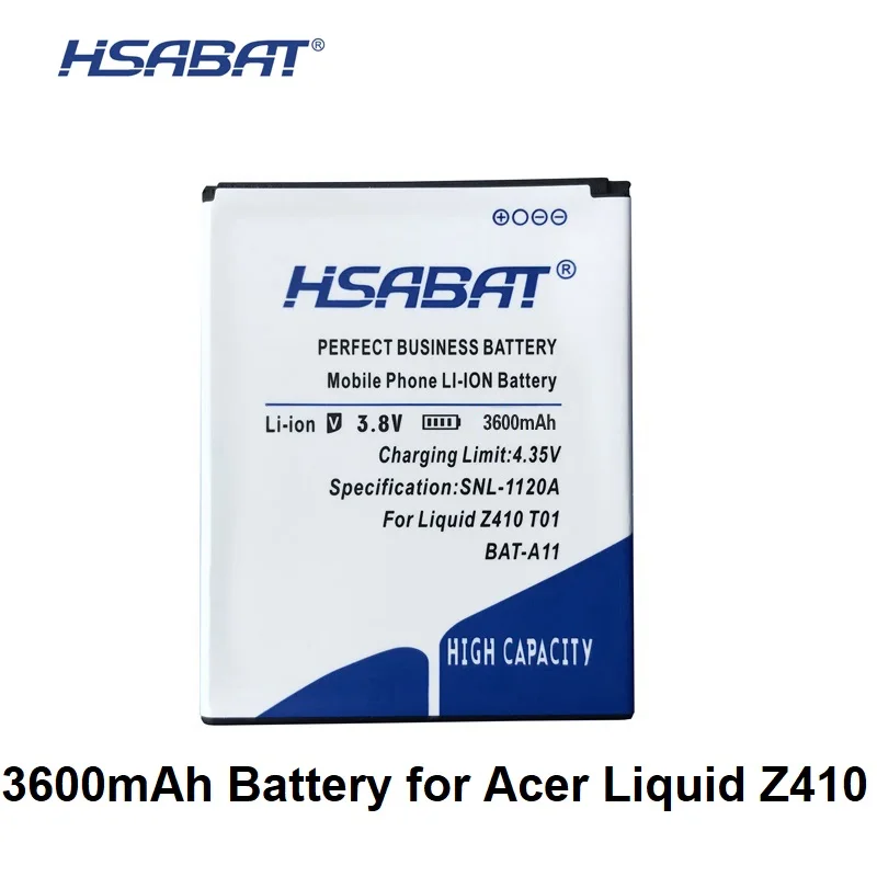

HSABAT 3600mAh BAT-A11 Battery For Acer Liquid Z410 T01 Z330 Battery