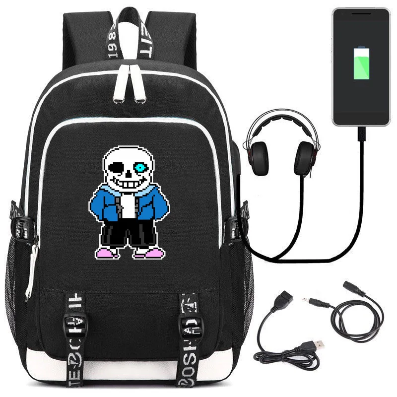 Игра «Undertale» Цветочный рюкзак Sans Подростковая сумка для ноутбука дорожная сумка для девочки рюкзак с usb-портом Студенческая школьная сумка - Цвет: YW   12