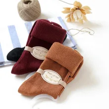 Новинка года; Хлопковые женские носки с двойной иглой и кроличьим ворсом; сезон осень-зима; высококачественные женские носки; легко сочетающиеся носки