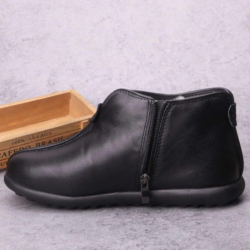 

Men And Women Celebrity Style Old Beijing Cotton Boots Genuine Leather Soft Bottom Really Wool Warm Boots Couples Boots Men Shoe