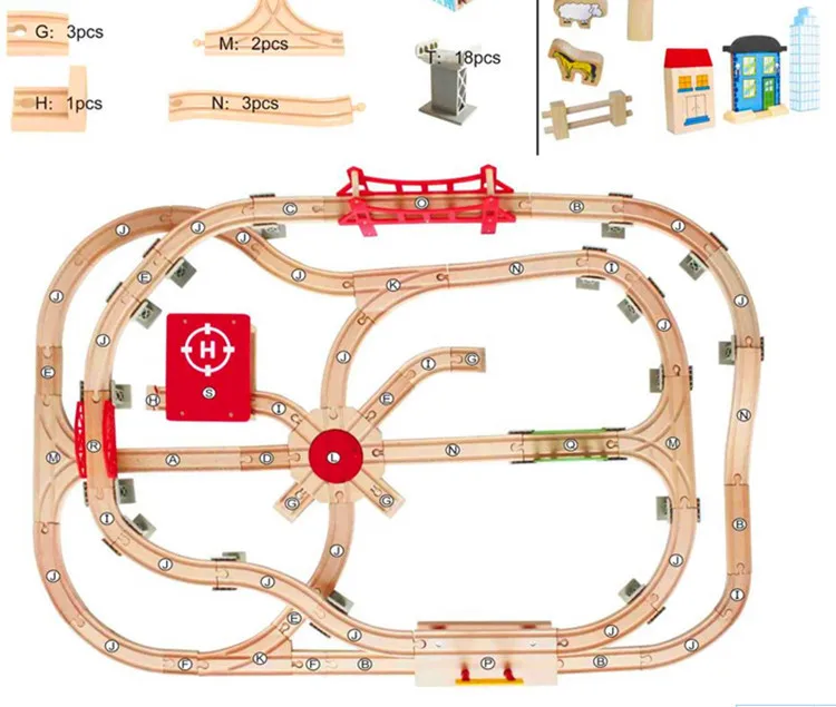 

Canada Luxury Wooden Rail Train 130-Piece Building Blocks Thomas Small Train Set Camera Track Toy