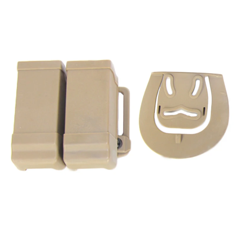 Sand Тактический CQC подсумок чехол для Glock 17 19 страйкбол Быстрый двойной подсумок держатель с зажимом для ремня Охотничьи аксессуары - Цвет: Sand