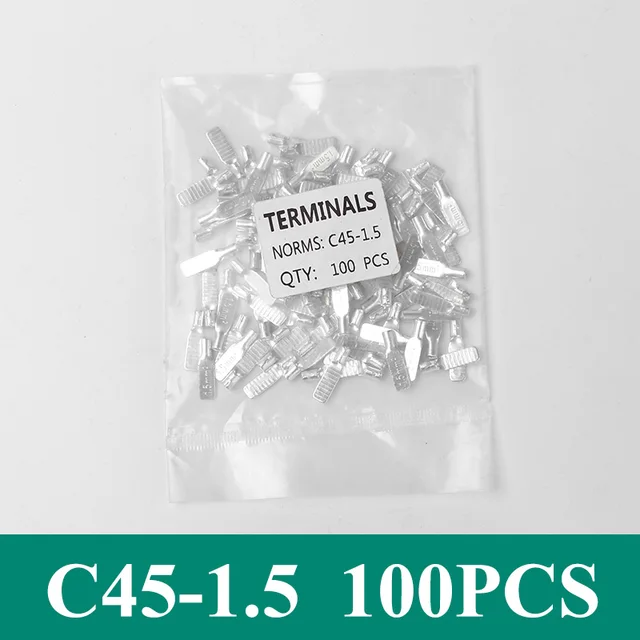 C45 insert DZ47 Air Open Type Cold Pressed Terminal Breaker Pin Copper Welding Piece 1.5-50mm² Cable Terminal Bare Terminals C45-1.5 100PCS