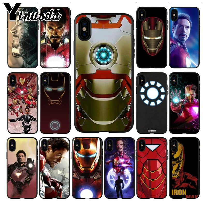 

Yinuoda Tony Stark Marvel Iron Man Cute Phone Cases for xiaomi redmi 7 5plus 6pro 6a 4x go note5 note7 note6pro mi8se 9se cover