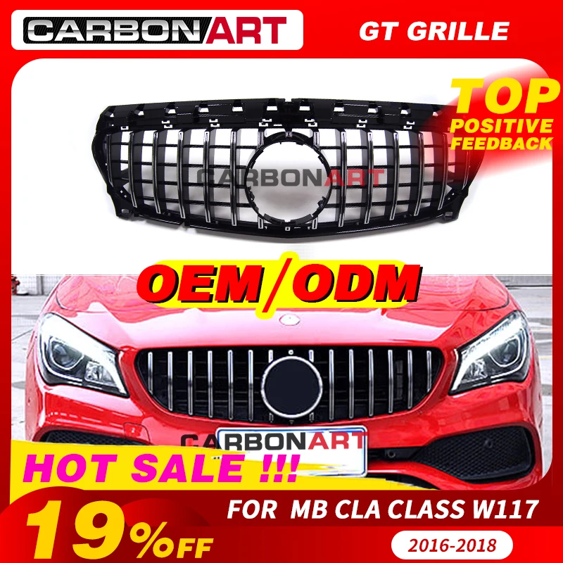 Решетка CLA W117 GT style для MB передний гриль benz Class C117 CLA200 220 CLA260 300 2016 2018|Гоночные