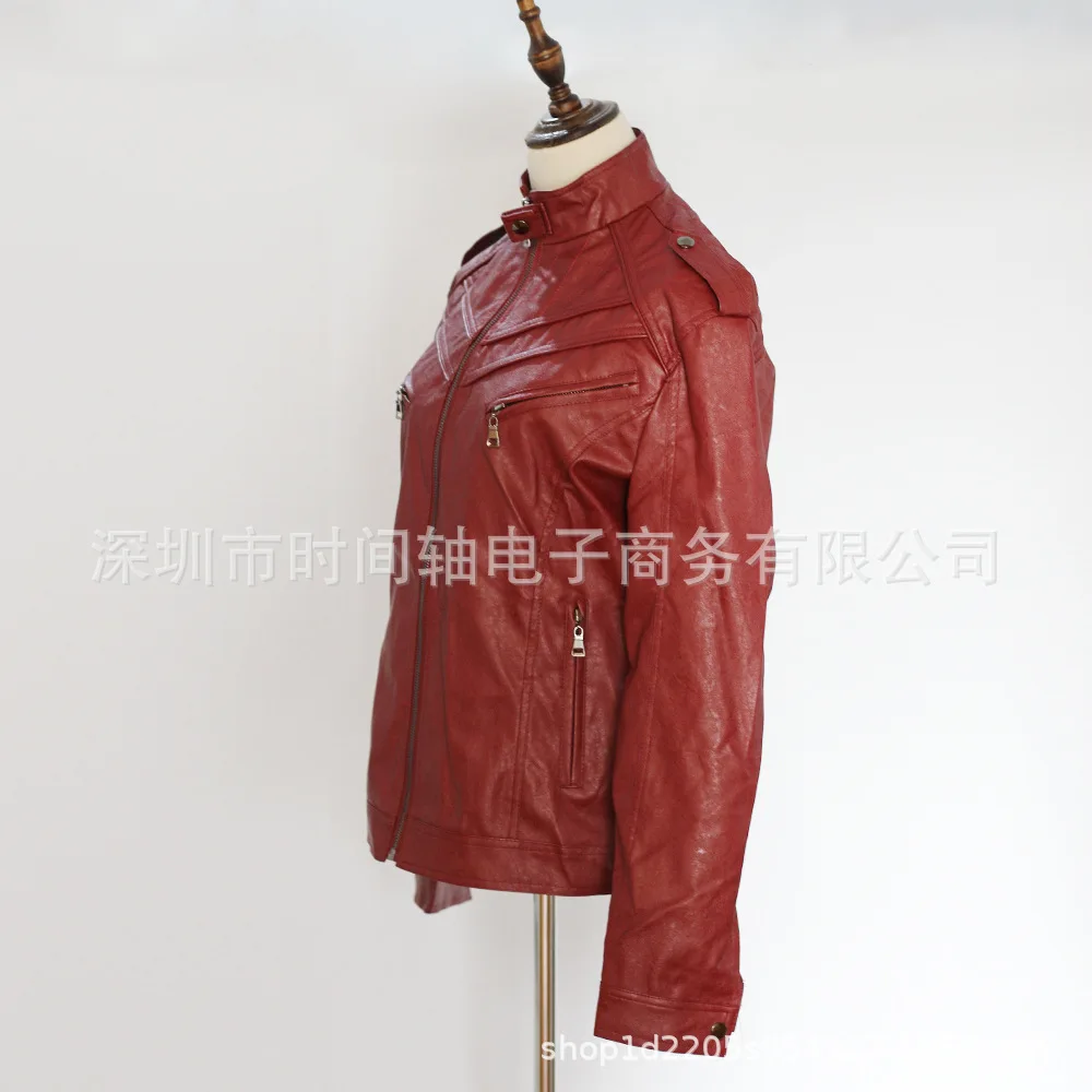 WEPBEL мужские тонкие Куртки из искусственной кожи с длинными рукавами на молнии с v-образным вырезом и карманами, Повседневная модная куртка на осень и зиму