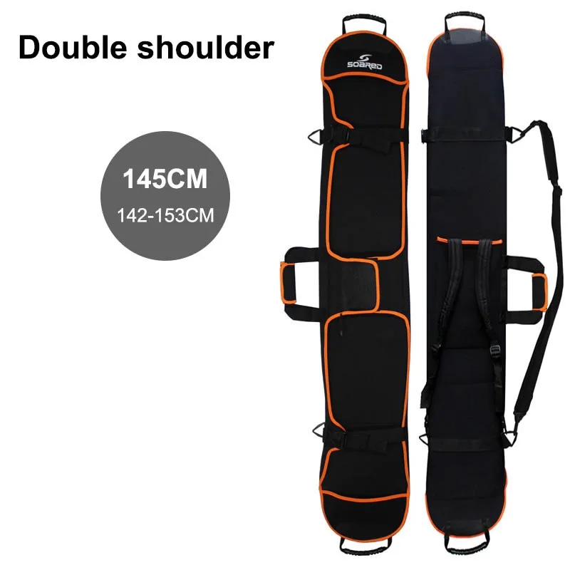 Лыжная сумка Толстый водонепроницаемый защитный чехол для сумки переноска сумки с одним/двойным плечевым ремнем для сноубординга - Цвет: Коричневый
