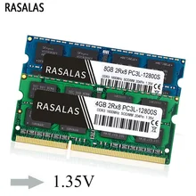 Rasalas DDR3 4GB GB RAM 2Rx8 8 PC3-12800S DDR3L 1600Mhz SO-DIMM 1.35V Oперативная Nамять 204Pin Laptop Sodimm de Memória RAM Notebook