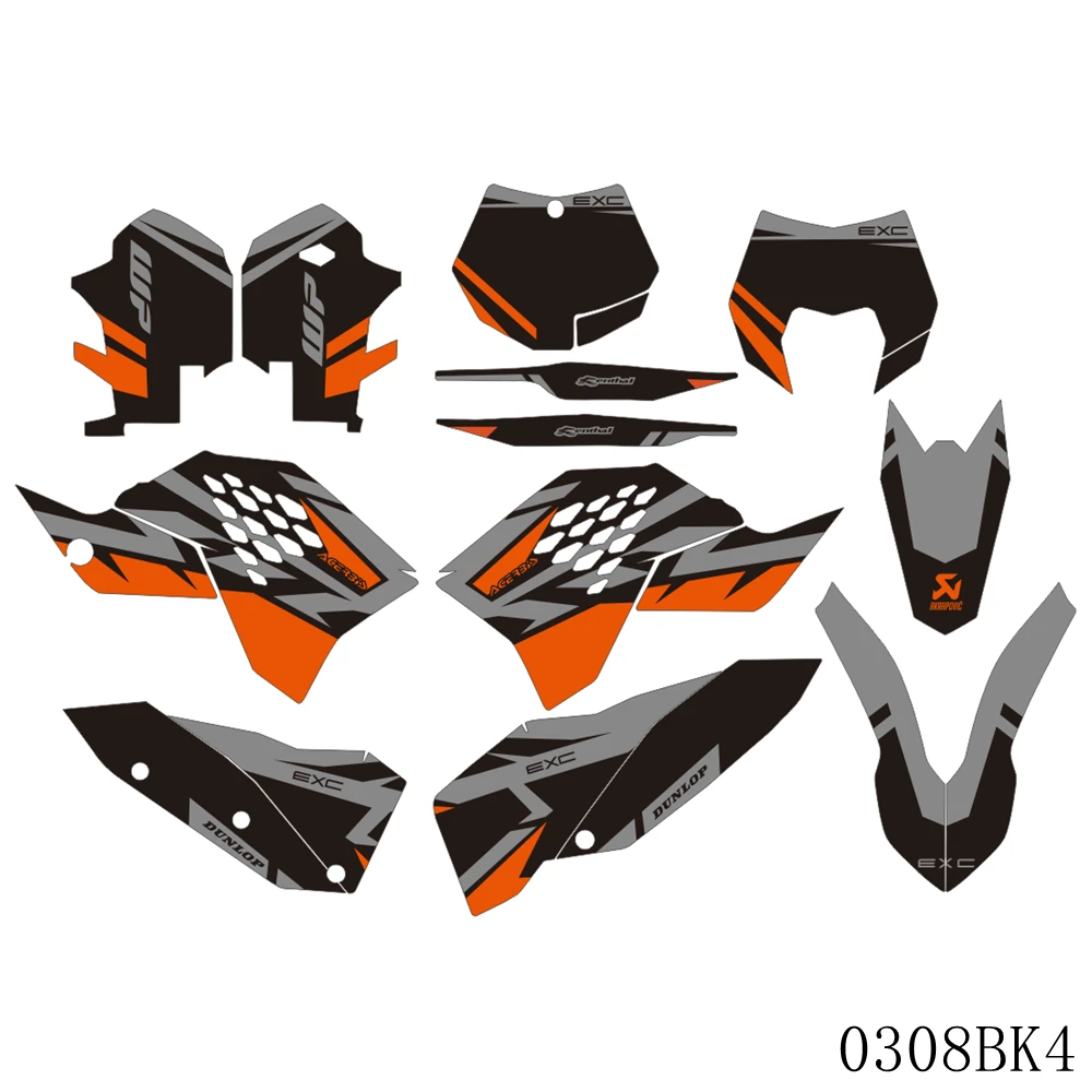 Для KTM SX EXC EXC-F 125 250 300 450 530 2008 2009 2010 2011 полный Графика наклейки на мотоцикл фон заказ