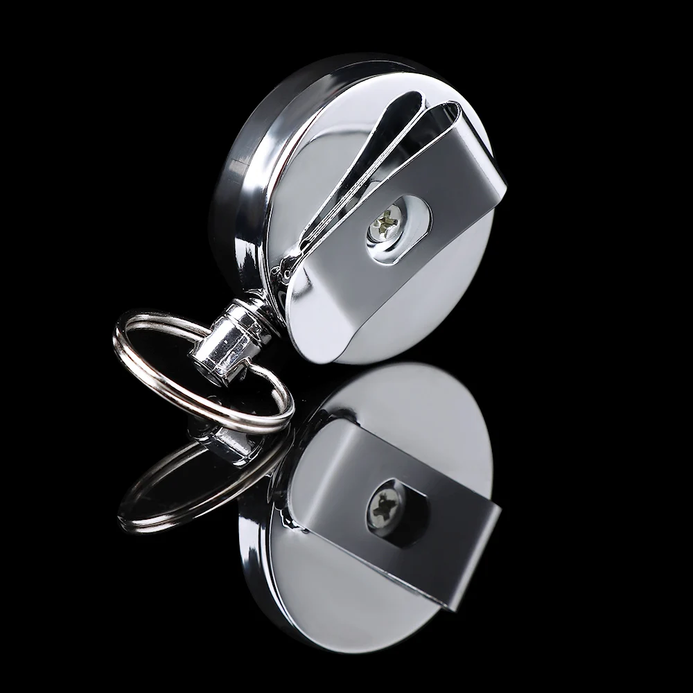 

Retractable Metal Key Chain Card Badge Shape Holder Steel Recoil Ring Belt Clip Pull Key Chain