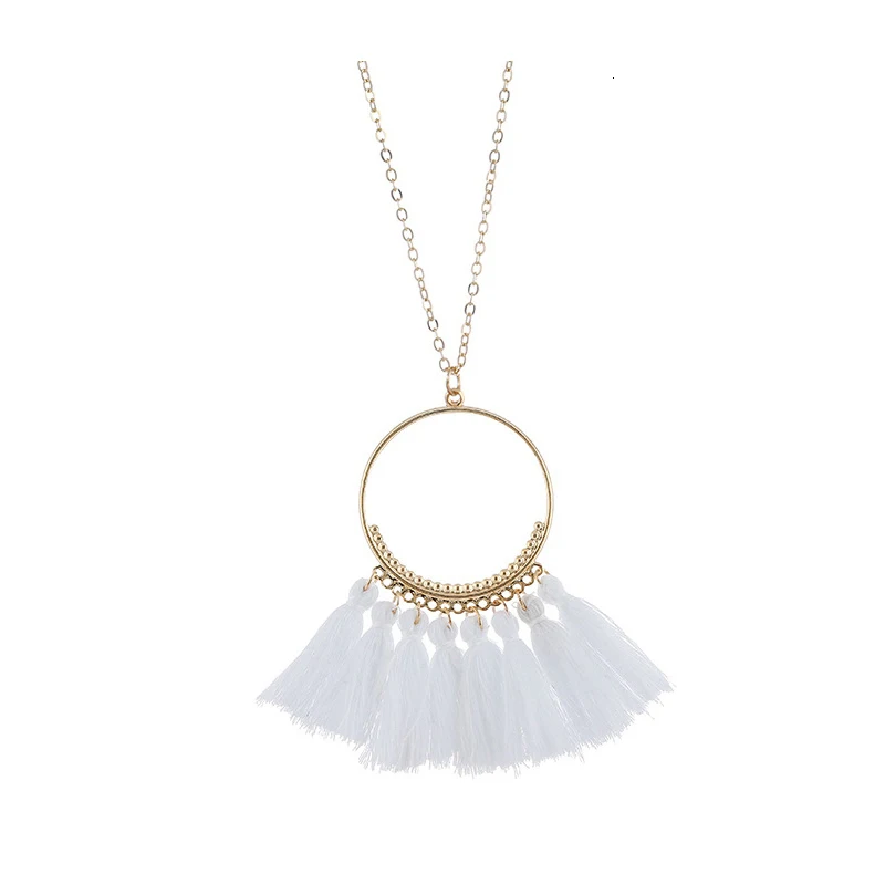 cjh012 Christmas Hoops Tassle Tassel Necklace Drop Fringe  Necklace