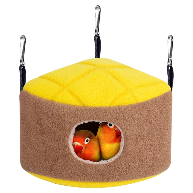 Cage de hamac nid d oiseau chaud niche d hiver hamac accessoires en peluche cachette pour