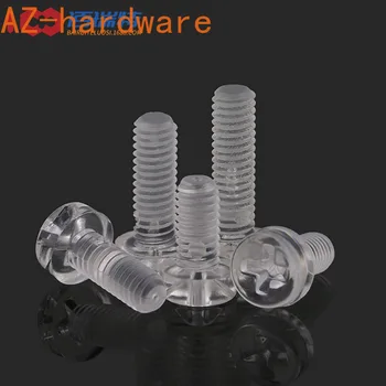 

Spot round head cross plastic screw transparent screw plastic screw Alec PC screw M3M4M5M6 100PCS