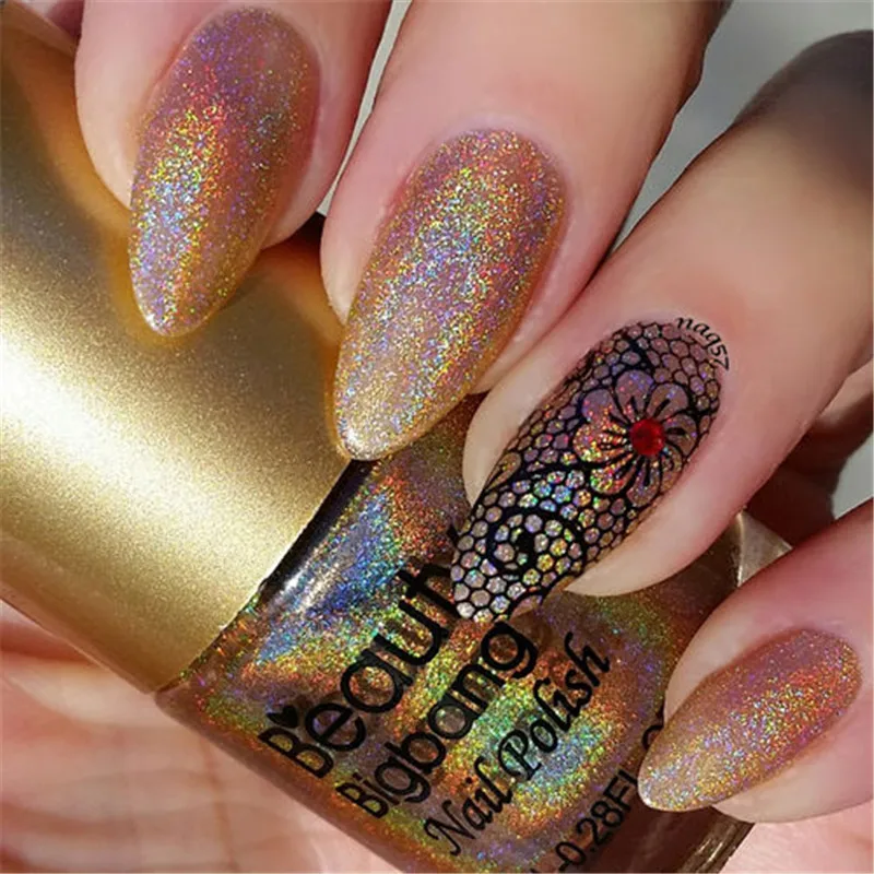 

BeautyBigBang 8ml Laser nail polish Glitter Nail Polish Holographic Nail Polish Lacquer Glitter nail varnish