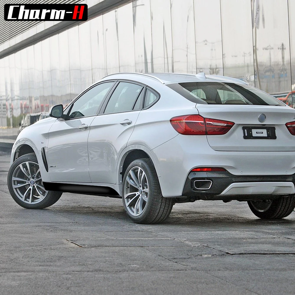 2pcs M Performance Side Skirt Sill Racing Stripe Decals Stickers for BMW X6 F16 2015-Present 5D Carbon Fibre/Gloss/Matte Black