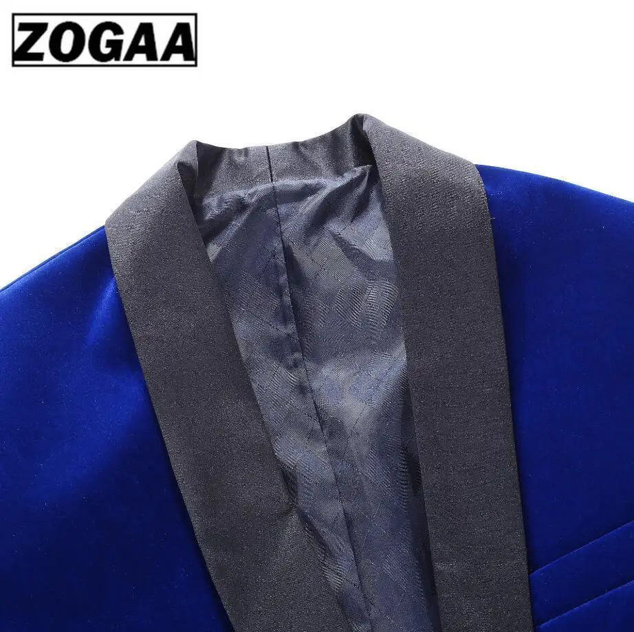ZOGAA 2019 Mens Classic 3 Pieces Set Velvet Suits Stylish Burgundy Royal Blue Black Wedding Groom Slim Fit Tuxedo Prom Costume ZOGAA 2019 Mens Classic 3 Pieces Set Velvet Suits Stylish Burgundy Royal Blue Black Wedding Groom Slim Fit Tuxedo Prom Costume
