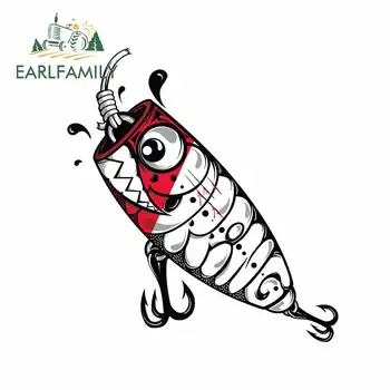 

EARLFAMILY 13cm x 11.8cm for Fishing Lure Car Stickers Anime Waterproof Laptop Refrigerator JDM Bumper Personality Windows Decal